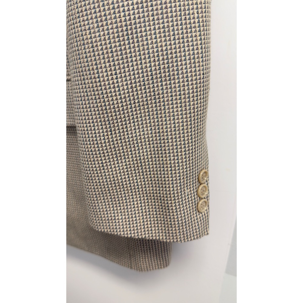 Pierre Balmain Paris Vintage 46L Grey Micro Pattern Two Button Blazer Sport Coat - Picture 5 of 15